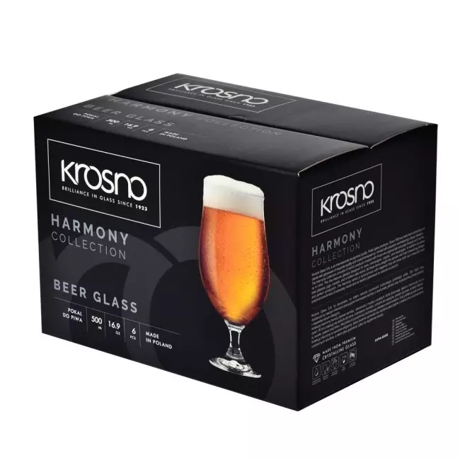 Pokale do piw typu lager Krosno Harmony 620 ml opakowanie